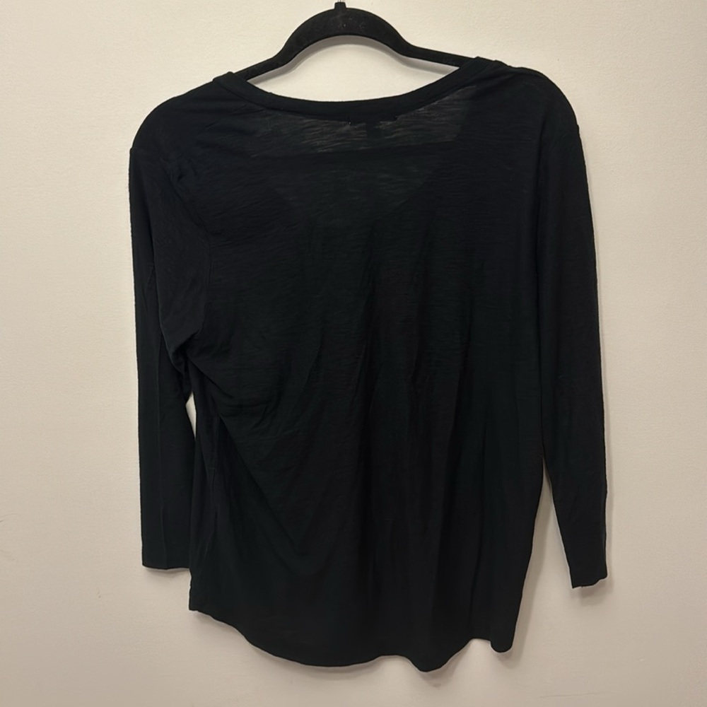 James Perse Three Quarter Length Basic Black T-Sh… - image 3